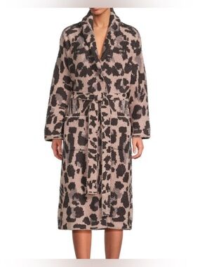 Barefoot Dreams CozyChic Leopard Print Long Sleeve robe sz 1